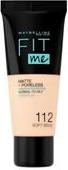 FIT ME MATTE PORELESS MAKE UP 112 SOFT BEIGE MAYBELLINE BEAUTY CLEARANCE