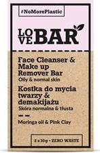 LOVEBAR FACE CLEANSER & MAKE UP REMOVER BAR (OILY & NORMAL SKIN) MORINGA & PINK CLAY BEAUTY CLEARANCE