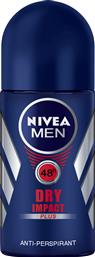 ΑΠΟΣΜΗΤΙΚΟ ROLL ON DEO DRY IMPACT MEN (2X50 ML) 1+1 ΔΩΡΟ NIVEA