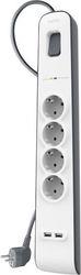 BSV401VF2M SURGE PROTECTOR WHITE 4 AC OUTLETS 2M BELKIN από το e-SHOP