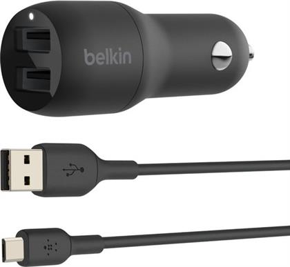 DUAL USB-A 1M PVC BLACK ΦΟΡΤΙΣΤΗΣ ΑΥΤΟΚΙΝΗΤΟΥ BELKIN
