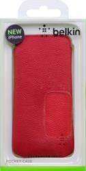 F8W123VFC01 POCKET CASE FOR IPHONE 5 RED LEATHER BELKIN