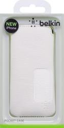 F8W123VFC02 POCKET CASE FOR IPHONE 5 WHITE LEATHER BELKIN