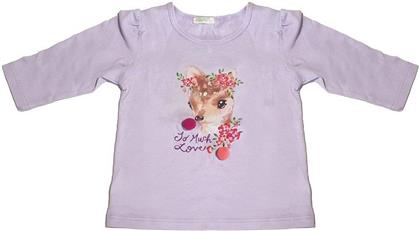 ΜΠΛΟΥΖΑ ΜΑΚΡΥΜΑΝΙΚΗ 3 FOLK BABY G ΛΙΛΑ (68 CM)-(6-9 ΜΗΝΩΝ) BENETTON
