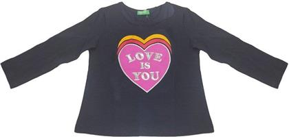 ΜΠΛΟΥΖΑ ΜΑΚΡΥΜΑΝΙΚΗ FUNZIONE 1 GIRL ΣΚΟΥΡΟ ΜΠΛΕ (82 CM)-(1-2 ΕΤΩΝ) BENETTON