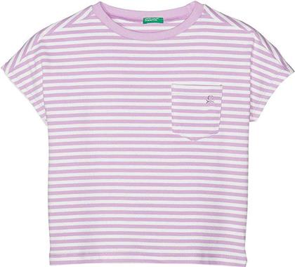 T-SHIRT FUNZIONE GIRL ΛΕΥΚΟ/ΛΙΛΑ (100 CM)-(3-4 ΕΤΩΝ) BENETTON