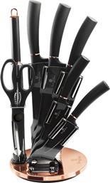 ΣΕΤ ΜΑΧΑΙΡΙΑ BLACK ROSE COLLECTION ΑΠΟ ΑΝΟΞΕΙΔΩΤΟ ΑΤΣΑΛΙ ΜΕ 360° ΒΑΣΗ 8 ΤΜΧ BERLINGER HAUS