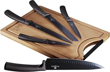 ΣΕΤ ΜΑΧΑΙΡΙΑ CARBON PRO ΑΠΟ ΑΝΟΞΕΙΔΩΤΟ ΑΤΣΑΛΙ ΜΕ ΕΠΙΦΑΝΕΙΑ ΚΟΠΗΣ ΑΠΟ ΜΠΑΜΠΟΥ 5 ΤΜΧ BERLINGER HAUS