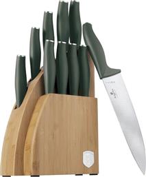 ΣΕΤ ΜΑΧΑΙΡΙΑ MATT GREEN ΑΠΟ ΑΝΟΞΕΙΔΩΤΟ ΑΤΣΑΛΙ ΜΕ ΒΑΣΗ ΑΠΟ ΜΠΑΜΠΟΥ 10 ΤΜΧ BERLINGER HAUS από το PUBLIC