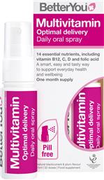 MULTIVITAMIN OPTIMAL DELIVERY DAILY ORAL SPRAY ΣΥΜΠΛΗΡΩΜΑ ΔΙΑΤΡΟΦΗΣ ΣΕ ΜΟΡΦΗ SPRAY ΤΩΝ 12 ΒΑΣΙΚΩΝ ΒΙΤΑΜΙΝΩΝ ΜΕ ΣΕΛΗΝΙΟ & ΙΩΔΙΟ ΓΙΑ ΣΥΝΟΛΙΚΗ ΕΥΕΞΙΑ ΤΟΥ ΟΡΓΑΝΙΣΜΟΥ, ΕΝΕΡΓΕΙΑ, ΤΟΝΩΣΗ & ΕΝΙΣΧΥΣΗ ΤΟΥ ΑΝΟΣΟΠΟΙΗΤΙΚΟΥ ΜΕ ΦΥΣΙΚΗ ΓΕΥΣΗ ΦΡΑΓΚΟΣΤΑΦΥΛΟ BETTERYOU από το PHARM24