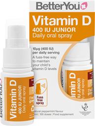 VITAMIN D 400IU JUNIOR DAILY ORAL SPRAY ΣΥΜΠΛΗΡΩΜΑ ΔΙΑΤΡΟΦΗΣ ΒΙΤΑΜΙΝΗΣ D3 ΓΙΑ ΠΑΙΔΙΑ ΑΠΟ 3 ΕΤΩΝ & ΑΝΩ ΣΕ ΜΟΡΦΗ SPRAY ΓΙΑ ΣΩΣΤΗ ΑΝΑΠΤΥΞΗ, ΚΑΛΗ ΥΓΕΙΑ ΟΣΤΩΝ, ΔΟΝΤΙΩΝ & ΕΝΙΣΧΥΣΗ ΑΝΟΣΟΠΟΙΗΤΙΚΟΥ ΜΕ ΓΕΥΣΗ ΜΕΝΤΑΣ 15ML BETTERYOU από το PHARM24