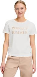 ΓΥΝΑΙΚΕΙΟ T-SHIRT ΜΕ LETTERING ΚΑΙ ΤΡΟΥΚΣ - 2223/3365 ΛΕΥΚΟ BETTY & CO
