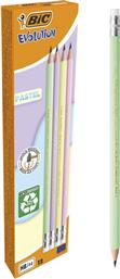HB.ΜΟΛΥΒΙ ΓΡΑΦΙΤΗ EVOLUTION PASTEL ΜΕ ΓΟΜΑ-4 ΣΧΕΔΙΑ-1ΤΜΧ (518306) BIC