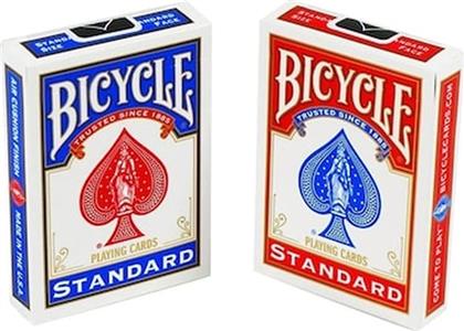 100% PLASTIC DECK SET (BLUE / RED) - POKER SIZE BICYCLE