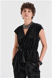 ΓΥΝΑΙΚΕΙΑ ΜΠΛΟΥΖΑ ΚΡΟΥΑΖΕ ΜΕ ΒΕΛΟΥΔΙΝΗ ΥΦΗ - 10-210171-0 ΜΑΥΡΟ BILL COST