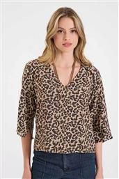 ΓΥΝΑΙΚΕΙΑ ΜΠΛΟΥΖΑ ΜΕ ANIMAL PRINT ΚΑΙ ΜΑΝΙΚΙ 3/4 RELAXED FIT - 10-342412-0 ΚΑΦΕ BILL COST