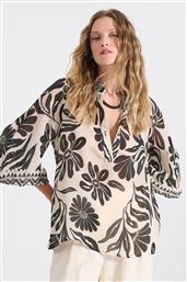 ΓΥΝΑΙΚΕΙΑ ΜΠΛΟΥΖΑ ΜΕ FLORAL PRINT ΚΑΙ ΜΑΝΙΚΙ 3/4 - 10-342373-0 ΜΑΥΡΟ BILL COST