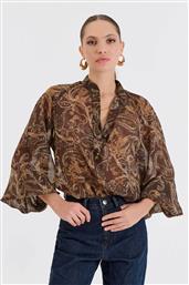 ΓΥΝΑΙΚΕΙΑ ΜΠΛΟΥΖΑ ΜΕ PAISLEY PATTERN ΚΑΙ ΗΜΙΔΙΑΦΑΝΕΙΑ - 10-342423-0 ΚΑΦΕ BILL COST