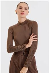 ΓΥΝΑΙΚΕΙΑ ΜΠΛΟΥΖΑ ΜΕ ΨΗΛΟ ΛΑΙΜΟ ΚΑΙ ΣΟΥΡΕΣ ΣΤΑ ΜΑΝΙΚΙΑ - 10-130176-0 ΚΑΦΕ BILL COST