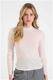 ΓΥΝΑΙΚΕΙΑ ΜΠΛΟΥΖΑ ΜΕ ΨΗΛΟ ΛΑΙΜΟ ΚΑΙ ΣΟΥΡΕΣ ΣΤΑ ΜΑΝΙΚΙΑ - 10-130176-0 ΛΕΥΚΟ BILL COST