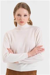 ΓΥΝΑΙΚΕΙΑ ΠΛΕΚΤΗ ΜΠΛΟΥΖΑ ΜΕ ΨΗΛΟ ΛΑΙΜΟ ΚΑΙ ΑΝΟΙΓΜΑ ΣΤΗΝ ΠΛΑΤΗ - 20-131385-0 ΚΡΕΜ BILL COST