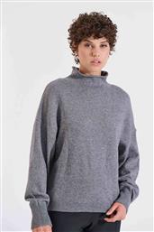 ΓΥΝΑΙΚΕΙΑ ΠΛΕΚΤΗ ΜΠΛΟΥΖΑ ΜΕ ΨΗΛΟ ΛΑΙΜΟ RELAXED FIT - 20-131371-0 ΓΚΡΙ BILL COST