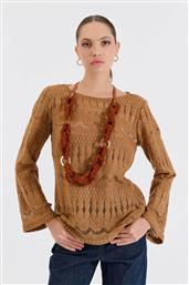 ΓΥΝΑΙΚΕΙΑ ΠΛΕΚΤΗ ΜΠΛΟΥΖΑ ΜΕ ΣΧΕΔΙΟ ΑΠΟ ΔΑΝΤΕΛΑ - 10-130177-0 ΚΑΜΗΛΟ BILL COST