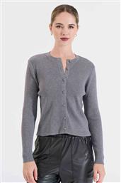 ΓΥΝΑΙΚΕΙΑ ΠΛΕΚΤΗ ΖΑΚΕΤΑ RIBBED LUREX SLIM FIT - 20-131370-0 ΓΚΡΙ BILL COST