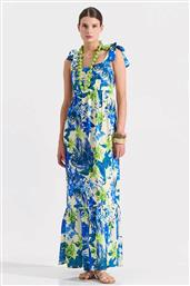 ΓΥΝΑΙΚΕΙΟ MAXI ΦΟΡΕΜΑ ΑΜΑΝΙΚΟ ΜΕ TROPICAL PRINT ΚΑΙ ΦΙΟΓΚΟΥΣ ΣΤΟΥΣ ΩΜΟΥΣ - 10-342362-0 ΤΥΡΚΟΥΑΖ BILL COST