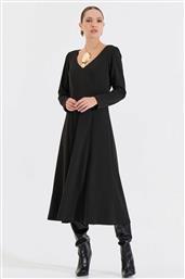 ΓΥΝΑΙΚΕΙΟ MIDI ΦΟΡΕΜΑ ΚΛΟΣ ΜΕ ΖΩΝΗ ΚΑΙ V - 10-031048-0 ΜΑΥΡΟ BILL COST