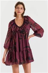 ΓΥΝΑΙΚΕΙΟ MINI ΦΟΡΕΜΑ ΜΕ ALL-OVER PRINT ΚΑΙ ΒΟΛΑΝ - 10-342407-0 ΜΠΟΡΝΤΟ BILL COST