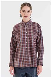 ΓΥΝΑΙΚΕΙΟ ΠΟΥΚΑΜΙΣΟ BUTTON DOWN ΜΕ ΚΑΡΟ ΣΧΕΔΙΟ - 10-330362-0 ΜΠΛΕ ΣΚΟΥΡΟ BILL COST