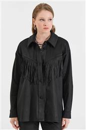 ΓΥΝΑΙΚΕΙΟ ΠΟΥΚΑΜΙΣΟ ΜΕ ΚΡΟΣΣΙΑ ΚΑΙ SUEDE ΥΦΗ - 10-020016-0 ΜΑΥΡΟ BILL COST