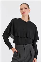 ΓΥΝΑΙΚΕΙΟ ΠΟΥΚΑΜΙΣΟ ΜΕ ΣΤΥΛ ΚΑΠΑΣ ΣΤΟ ΑΝΩ ΜΕΡΟΣ - 10-031046-0 ΜΑΥΡΟ BILL COST