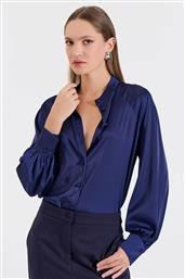 ΓΥΝΑΙΚΕΙΟ ΠΟΥΚΑΜΙΣΟ ΣΑΤΕΝ ΜΕ ΜΑΟ ΓΙΑΚΑ - 10-050486-0 ΜΠΛΕ ΣΚΟΥΡΟ BILL COST