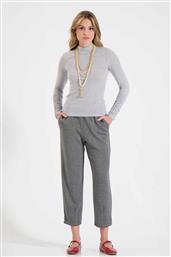 ΓΥΝΑΙΚΕΙΟ ΨΗΛΟΜΕΣΟ ΠΑΝΤΕΛΟΝΙ ΦΟΡΜΑΣ CROPPED ΜΕ ΕΛΑΣΤΙΚΗ ΜΕΣΗ STRAIGHT FIT - 10-240056-0 ΓΚΡΙ BILL COST