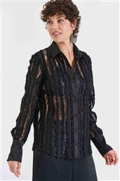 ΓΥΝΑΙΚΕΙΟ ΣΑΚΑΚΙ ΜΕ ΑΝΑΓΛΥΦΗ ΡΙΓΕ ΥΦΗ ΚΑΙ ΗΜΙΔΙΑΦΑΝΕΙΑ - 10-160187-0 ΜΑΥΡΟ BILL COST