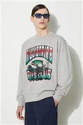 ΒΑΜΒΑΚΕΡΗ ΜΠΛΟΥΖΑ BIG CATCH CREWNECK ΧΡΩΜΑ: ΓΚΡΙ, B24230 BILLIONAIRE BOYS