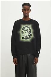 ΒΑΜΒΑΚΕΡΗ ΜΠΛΟΥΖΑ GLOW ASTRO CREWNECK ΧΡΩΜΑ: ΜΑΥΡΟ, B24332 BILLIONAIRE BOYS