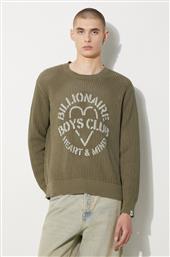 ΒΑΜΒΑΚΕΡΟ ΠΟΥΛΟΒΕΡ HEART & MIND STENCIL LOGO JUMPER ΧΡΩΜΑ: ΠΡΑΣΙΝΟ, B24224 BILLIONAIRE BOYS