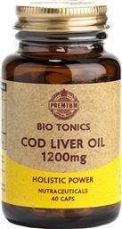 COD LIVER OIL 1200MG ΣΥΜΠΛΗΡΩΜΑ ΔΙΑΤΡΟΦΗΣ ΜΟΥΡΟΥΝΕΛΑΙΟΥ ΠΛΟΥΣΙΟ ΣΕ ΩΜΕΓΑ 3 ΛΙΠΑΡΑ ΟΞΕΑ ΓΙΑ ΤΗ ΣΩΣΤΗ ΛΕΙΤΟΥΡΓΙΑ ΤΗΣ ΚΑΡΔΙΑΣ, ΤΟΥ ΕΓΚΕΦΑΛΟΥ & ΤΗΣ ΟΡΑΣΗΣ 40CAPS BIO TONICS