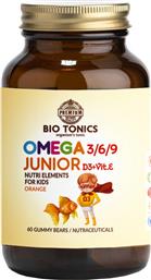 JUNIOR OMEGA 3/6/9 WITH VITAMIN D3 & E ΣΥΜΠΛΗΡΩΜΑ ΔΙΑΤΡΟΦΗΣ ΜΕ ΩΜΕΓΑ 3/6/9 ΛΙΠΑΡΑ ΟΞΕΑ & ΒΙΤΑΜΙΝΕΣ D3 & E ΓΙΑ ΣΩΣΤΗ ΑΝΑΠΤΥΞΗ ΕΓΚΕΦΑΛΟΥ, ΟΡΑΣΗΣ, ΚΑΡΔΙΑΣ & ΕΝΙΣΧΥΣΗ ΤΟΥ ΑΝΟΣΟΠΟΙΗΤΙΚΟΥ ΓΙΑ ΠΑΙΔΙΑ ΑΠΟ 3 ΕΤΩΝ ΜΕ ΓΕΥΣΗ ΠΟΡΤΟΚΑΛΙ 60 ΖΕΛΕΔΑΚΙΑ BIO TONICS