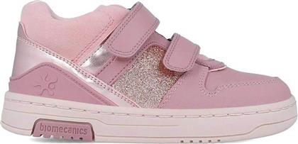 ΠΑΙΔΙΚΑ ΔΕΡΜΑΤΙΝΑ ΜΠΟΤΑΚΙΑ SNEAKERS ΜΕ ΔΙΠΛΟ VELCRO ΚΑΙ ΛΟΓΟΤΥΠΟ (28-33) - 241200-1 ΡΟΖ BIOMECANICS