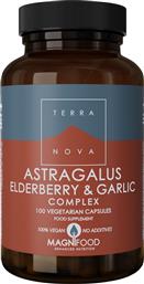 TERRANOVA ASTRAGALUS, ELDERBERRY & GARLIC COMPLEX ΣΥΜΠΛΗΡΩΜΑ ΔΙΑΤΡΟΦΗΣ ΜΕ ΡΙΖΑ ΑΣΤΡΑΓΑΛΟΥ, ΣΑΜΠΟΥΚΟ & ΣΚΟΡΔΟ ΓΙΑ ΕΝΙΣΧΥΣΗ ΤΟΥ ΑΝΟΣΟΠΟΙΗΤΙΚΟΥ ΣΥΣΤΗΜΑΤΟΣ 100VEG.CAPS BIONAT από το PHARM24