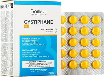 BAILLEUL DERMATOLOGIE CYSTIPHANE FORT HAIR & NAIL SUPPLEMENT ΣΥΜΠΛΗΡΩΜΑ ΔΙΑΤΡΟΦΗΣ ΜΕ L-ΚΥΣΤΙΝΗ ΓΙΑ ΔΥΝΑΜΗ & ΖΩΝΤΑΝΙΑ ΣΕ ΜΑΛΛΙΑ & ΝΥΧΙΑ 120 TABS BIORGA