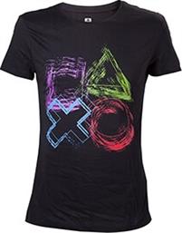 T-SHIRT PLAYSTATION SKETCHED CONTROLLER BUTTONS - ΜΑΥΡΟ - S BIOWORLD από το PUBLIC