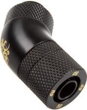 G1/4'' CARBON BLACK DUAL ROTARY 45-DEGREE COMPRESSION FITTING FOR ID 8MM OD 11MM TUBE BITSPOWER
