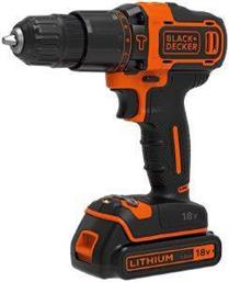 ΔΡΑΠΑΝΟΚΑΤΣΑΒΙΔΟ ΚΡΟΥΣΤΙΚΟ ΜΠΑΤΑΡΙΑΣ BLACK - DECKER 10MM 18V LI-ION 1.5AH 2 ΤΑΧΥΤΗΤΩΝ BDCHD18 BLACK AND DECKER