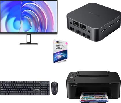 BUNDLE MINI DESKTOP MP80 (INTEL-N97/16GB/512GB SSD/ UHD GRAPHICS/WINDOWS 11 PRO) + XIAOMI MONITOR A24I 24 FHD 100HZ 6MS IPS + ΠΛΗΚΤΡΟΛΟΓΙΟ ΠΟΝΤΙΚΙ ALCATROZ + CANON TS3750I INKJET ΜΕ WI-FI + ANTIVIRUS BITDEFENDER BLACKVIEW
