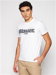 T-SHIRT STRIPED 21SBLUH02334 004547 ΛΕΥΚΟ REGULAR FIT BLAUER